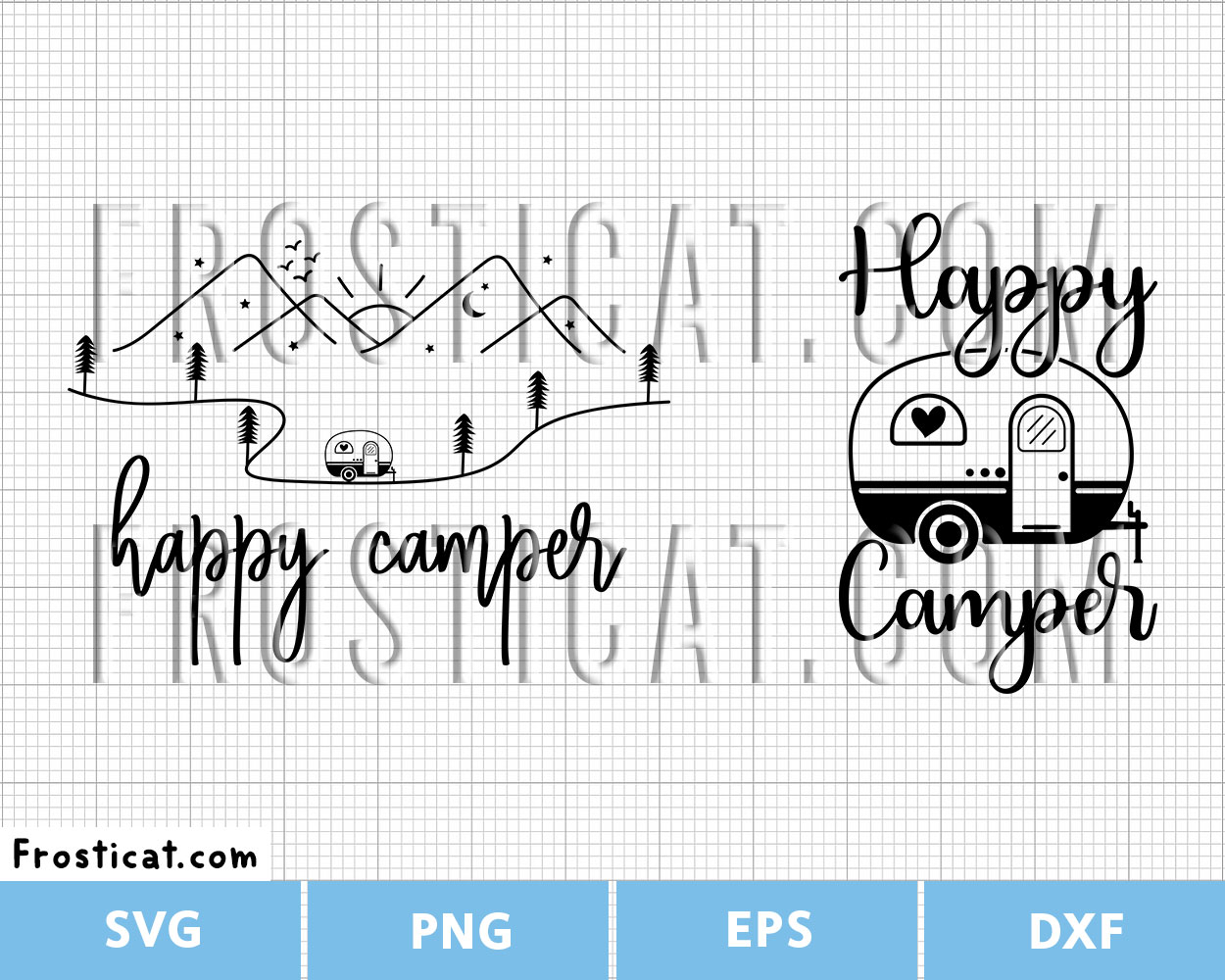 Happy Camper Svg Bundle, Camping Svg, Adventure Svg