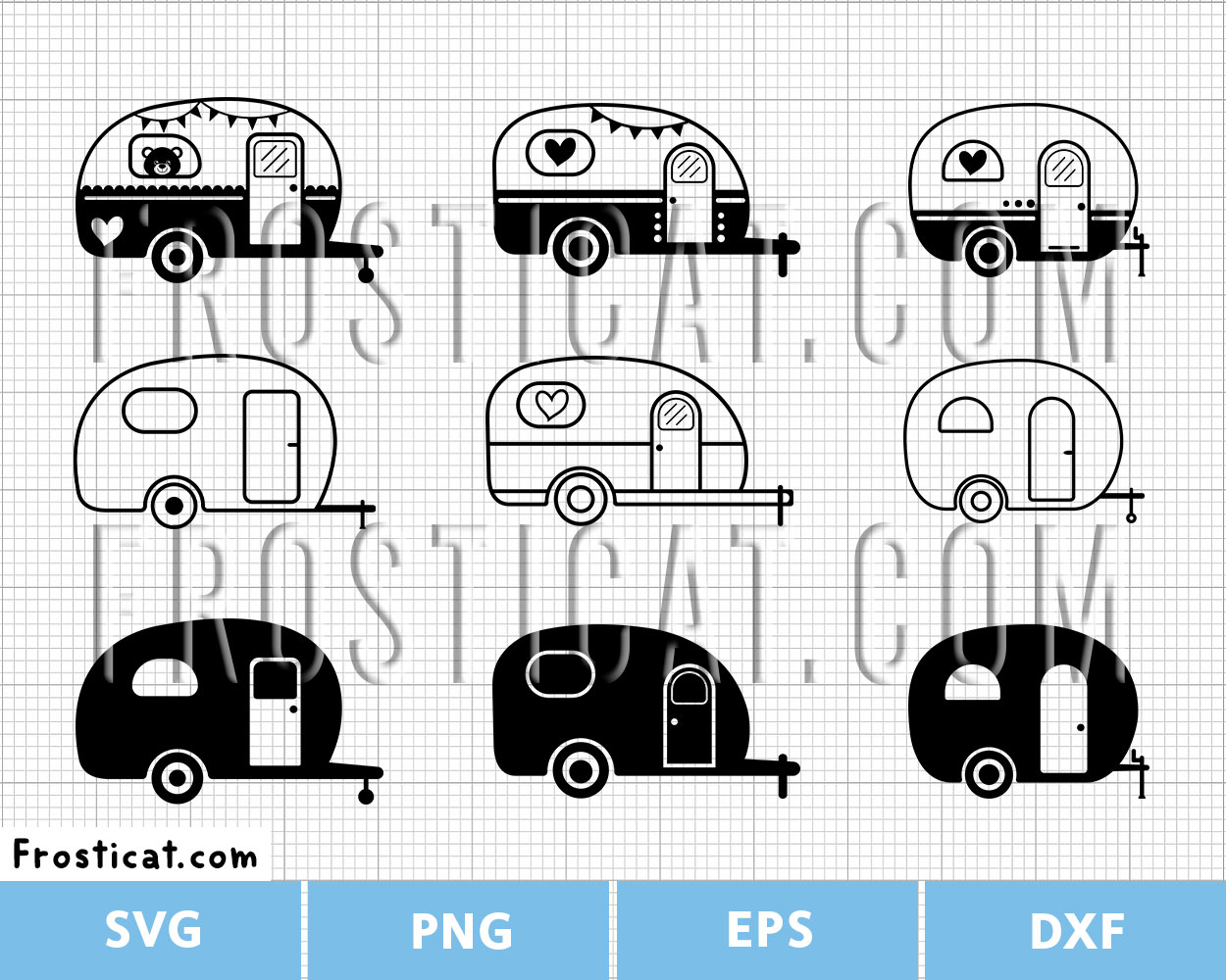 Caravan Svg Bundle, Camping Svg, Camper Van Svg