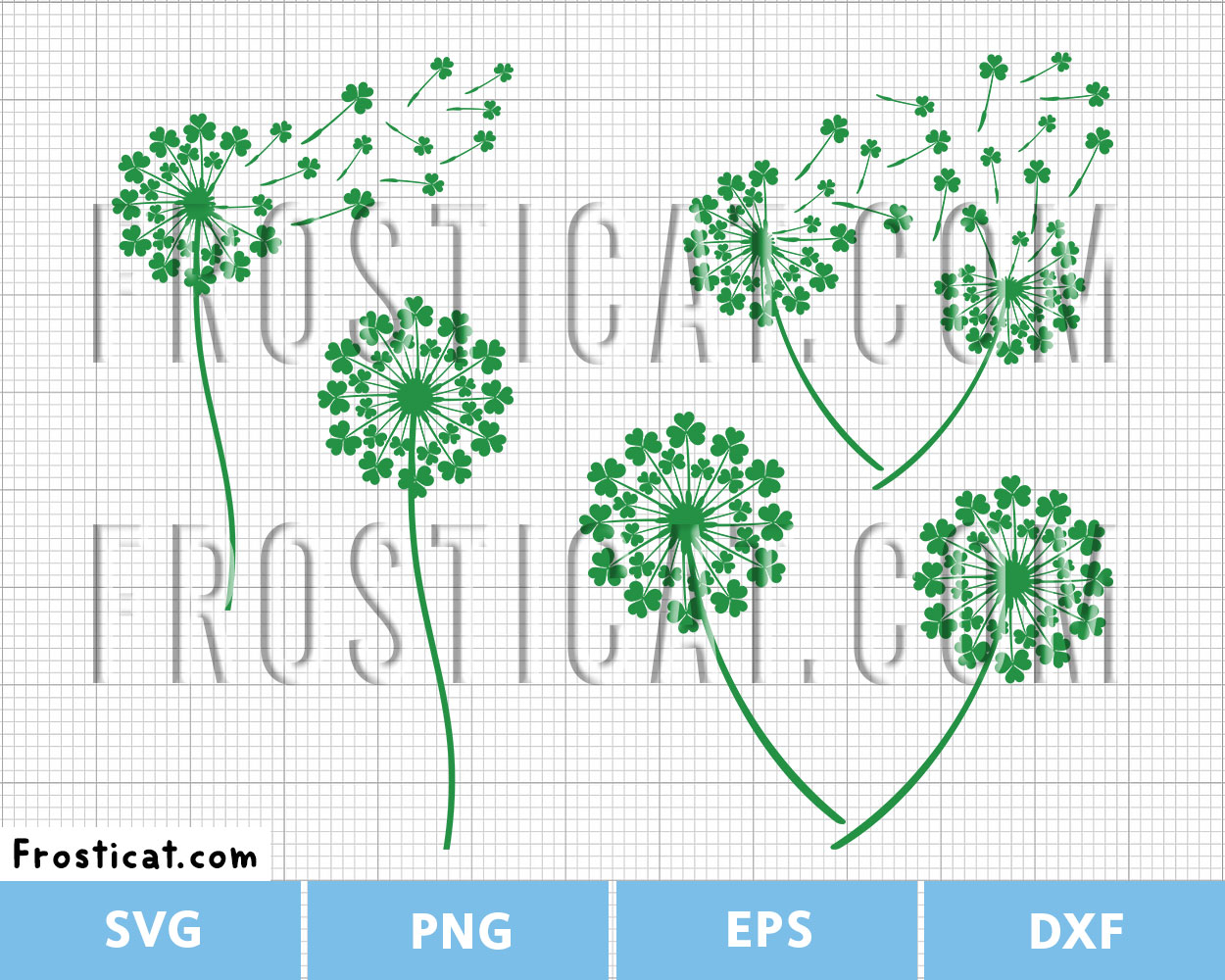 Dandelion Wish Shamrock Svg Bundle, St Patricks Day Svg