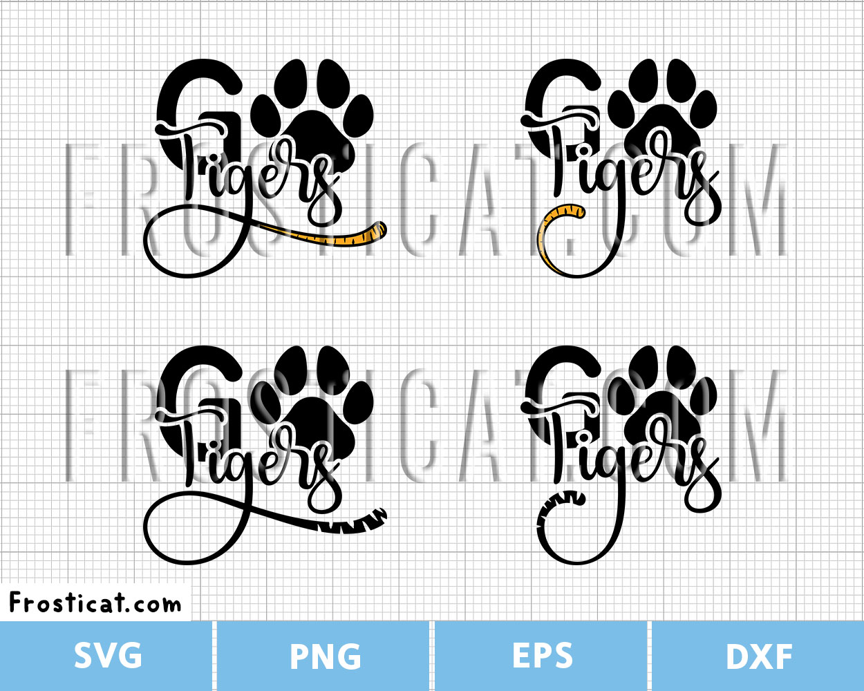 Go Tigers Football Svg, American Football Svg, Game Day Svg