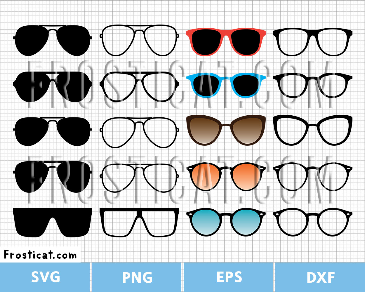 Sunglasses Svg Bundle, Eyeglasses Svg, Heart Glasses Svg