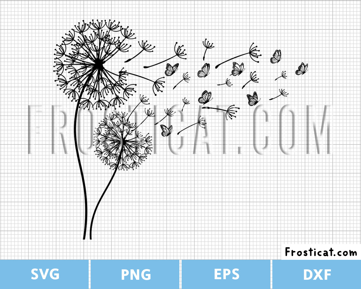 Butterflies Wish Dandelion Svg, Dandelion Svg, Flower Svg