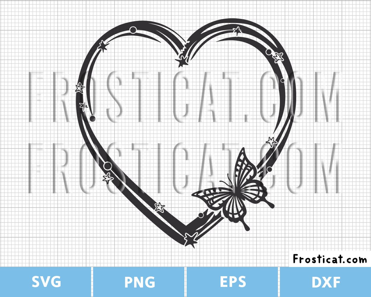 Heart With Butterfly Svg, Love Svg, Monarch Butterfly Svg