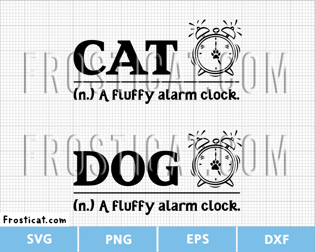 Dog Cat A Fluffy Alarm Clock Svg Bundle, Dog Svg, Cat Svg