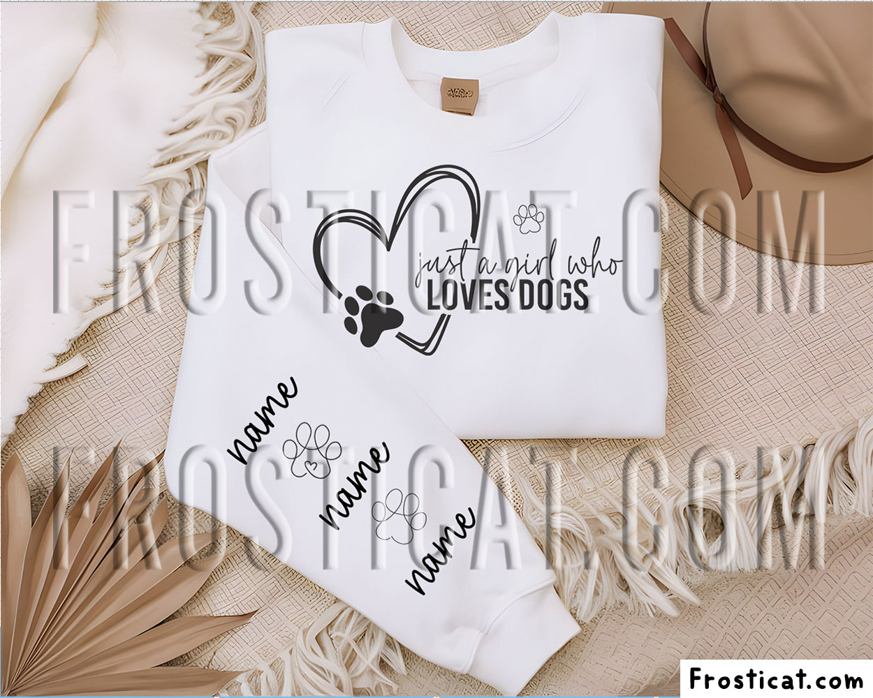 Custom Name Dog Mom Just A Girl Who Loves Dogs Sleeve Svg