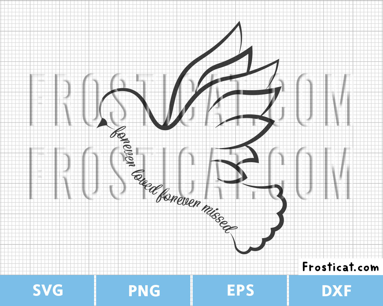Forever Loved Forever Missed Svg, Pigeon Svg, Memorial Svg