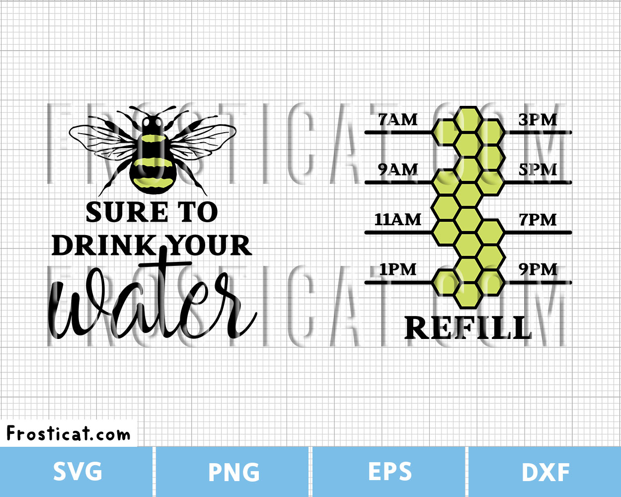 Bee Sure To Drink Your Water Svg, Water Tracker Svg
