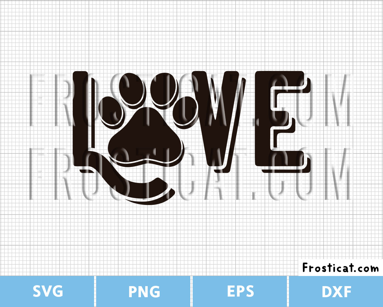 Love Dog Paw Print Svg, Love Svg, Dog Svg, Puppy Svg