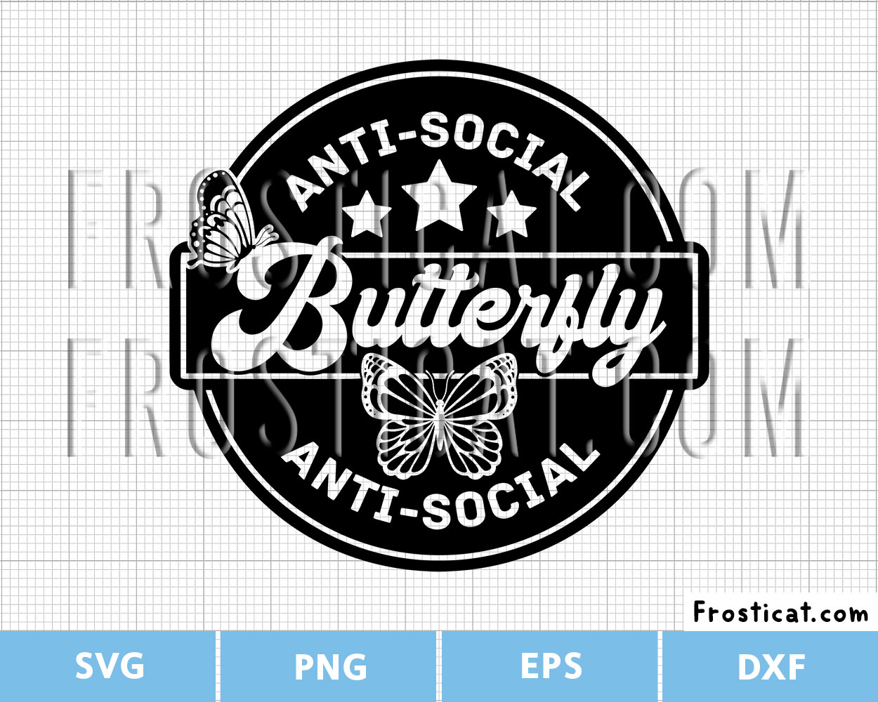 Antisocial Butterfly Svg, Introvert Svg, Monarch Butterfly Svg