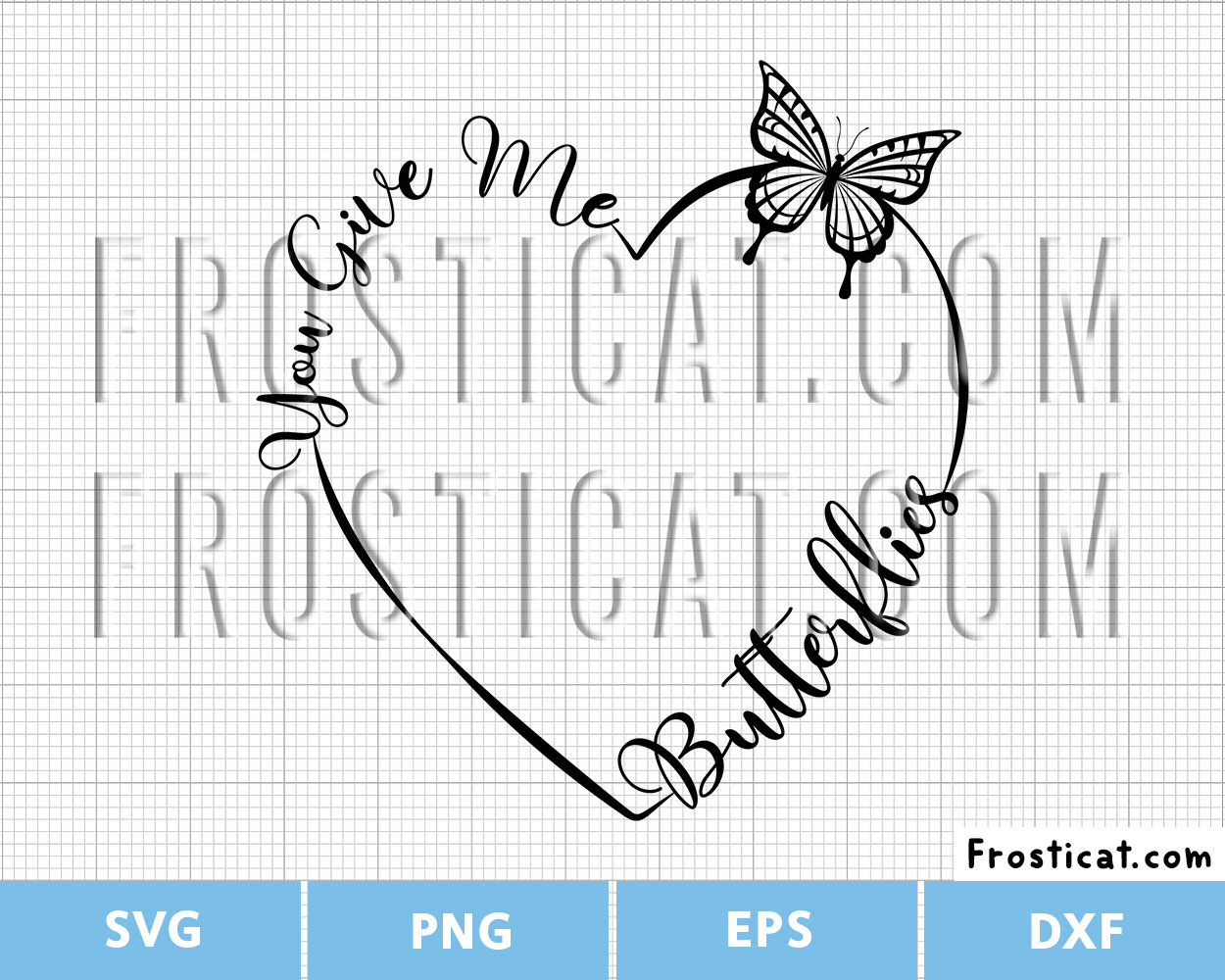 You Give Me Butterflies Svg, Heart Frame Svg, Butterfly Svg