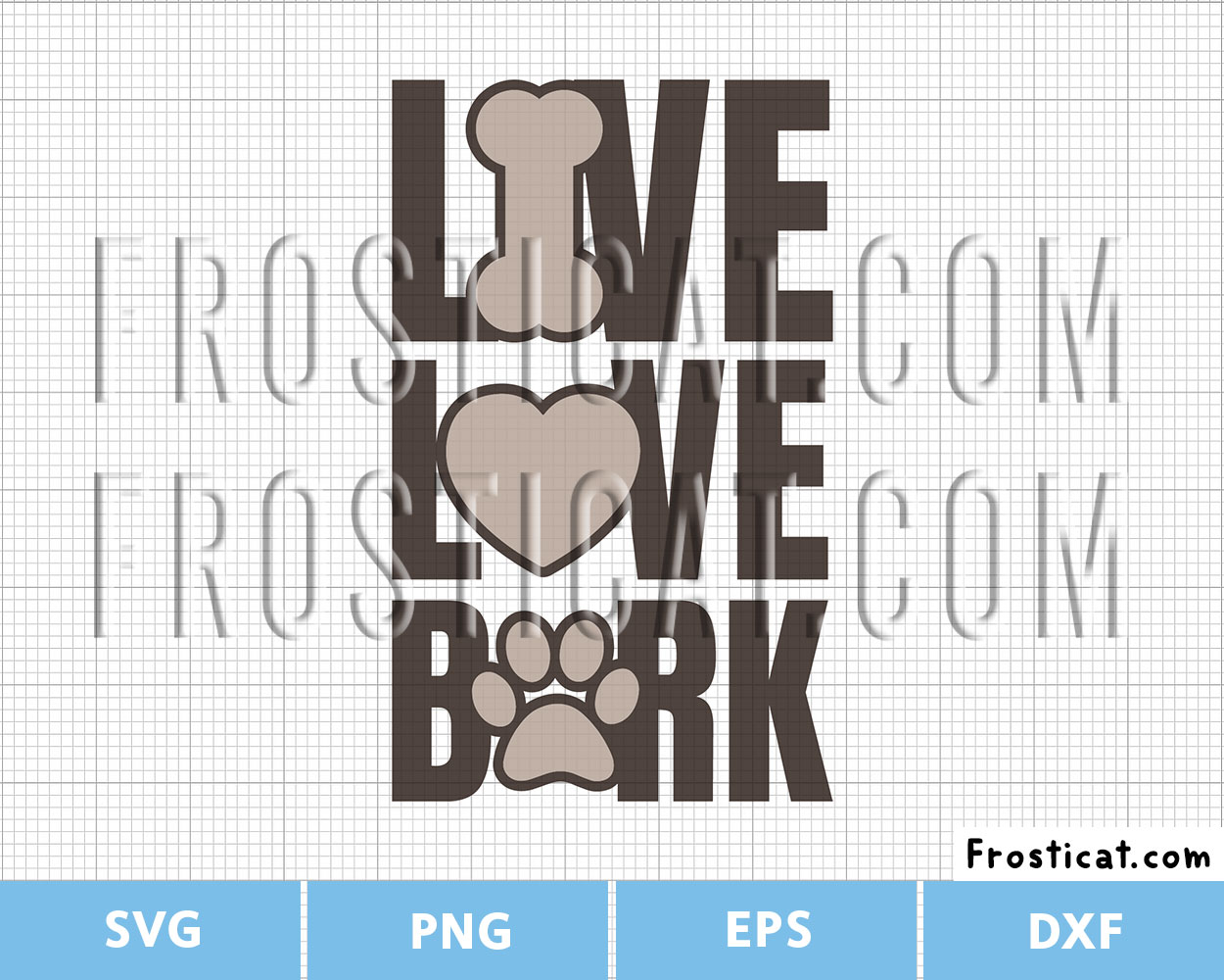 Live Love Bark Svg, Dog Paw Svg, Dog Svg, Puppy Svg