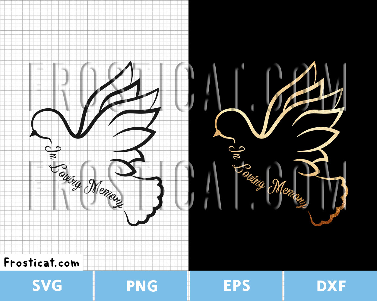 In Loving Memory Pigeon Svg, Memorial Svg, Grief Svg