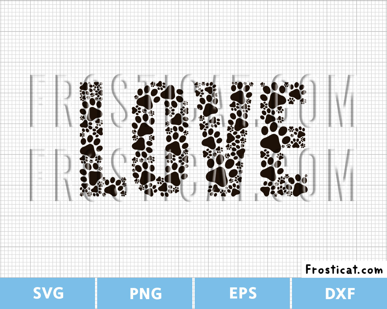 Love Paw Print Svg, Dog Paw Svg, Cat Paw Svg, Love Svg