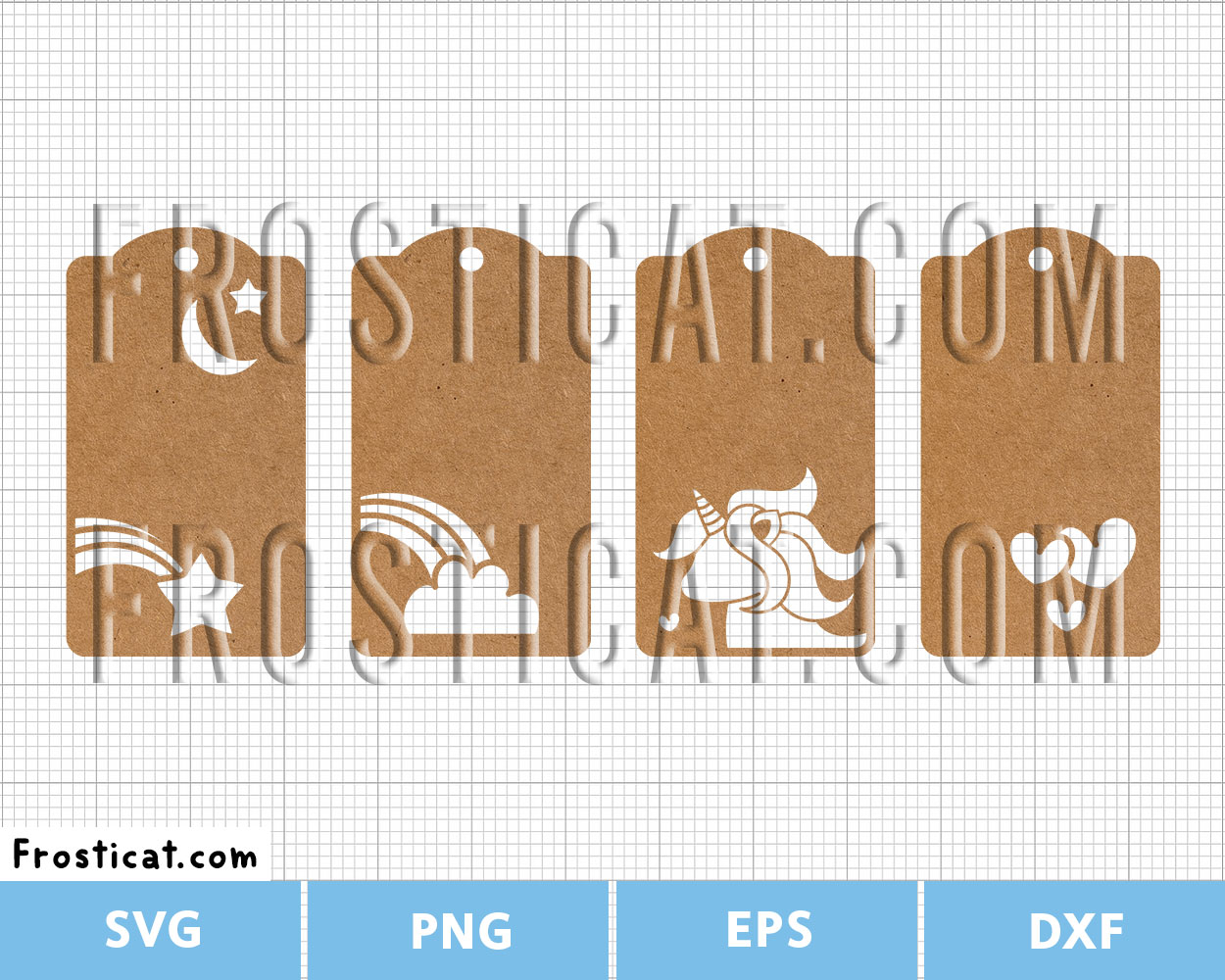 Unicorn Gift Tag Svg Bundle, Unicorn Label Svg, Tag Template