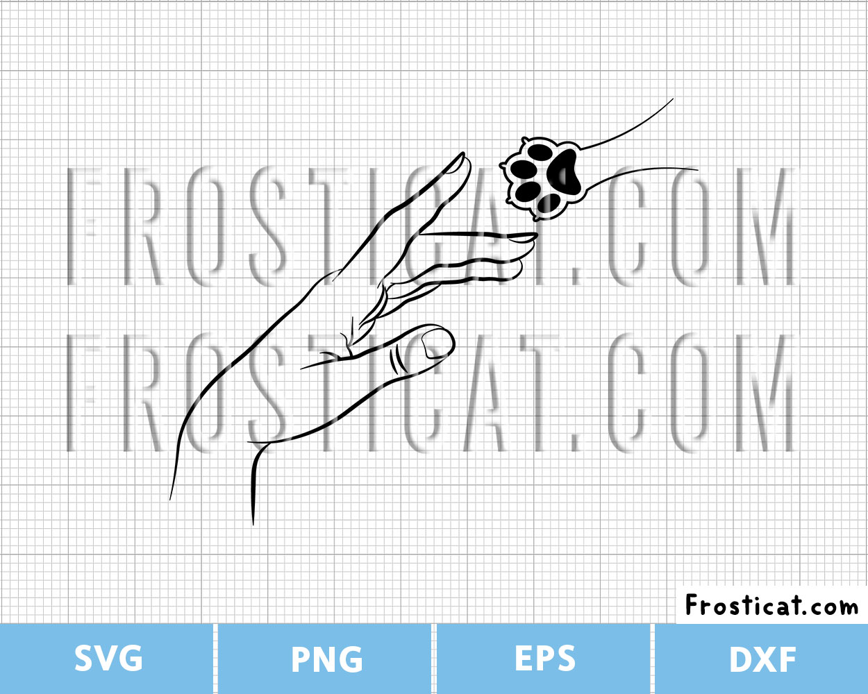 Womans Hand With Cat Paw Svg, Cat Human Fist Bump Svg