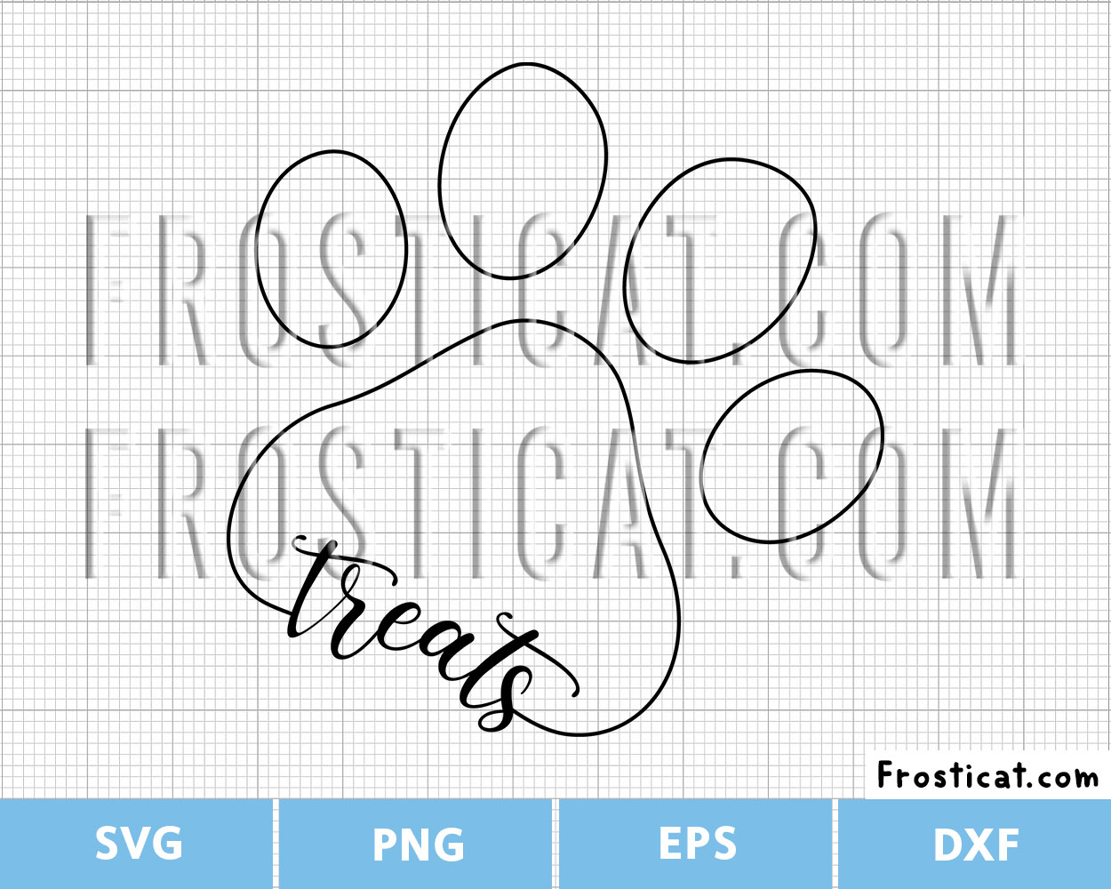Treats Paw Print Svg, Dog Treats Svg, Dog Svg, Puppy Svg