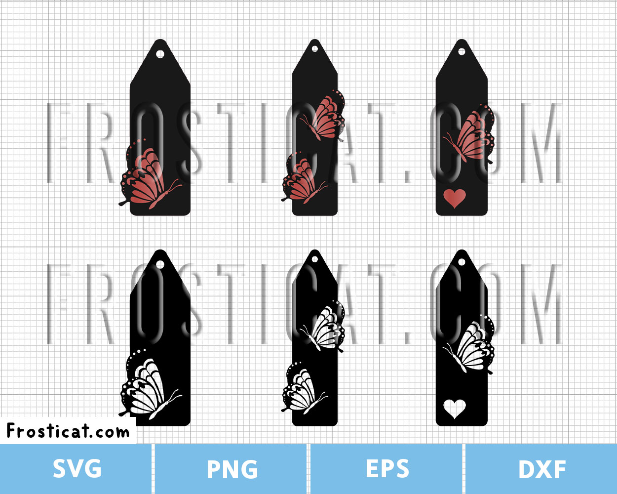 Butterfly Bookmark Svg Bundle, Bookmark Template