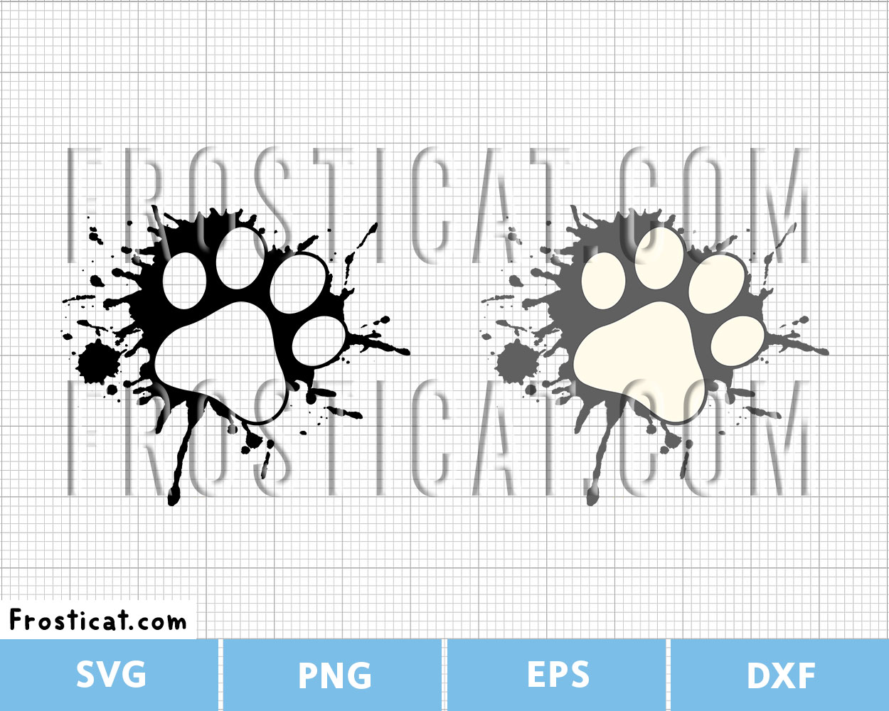 Paw Print Ink Splat Svg, Dog Paw Print Svg, Dog Lover Svg