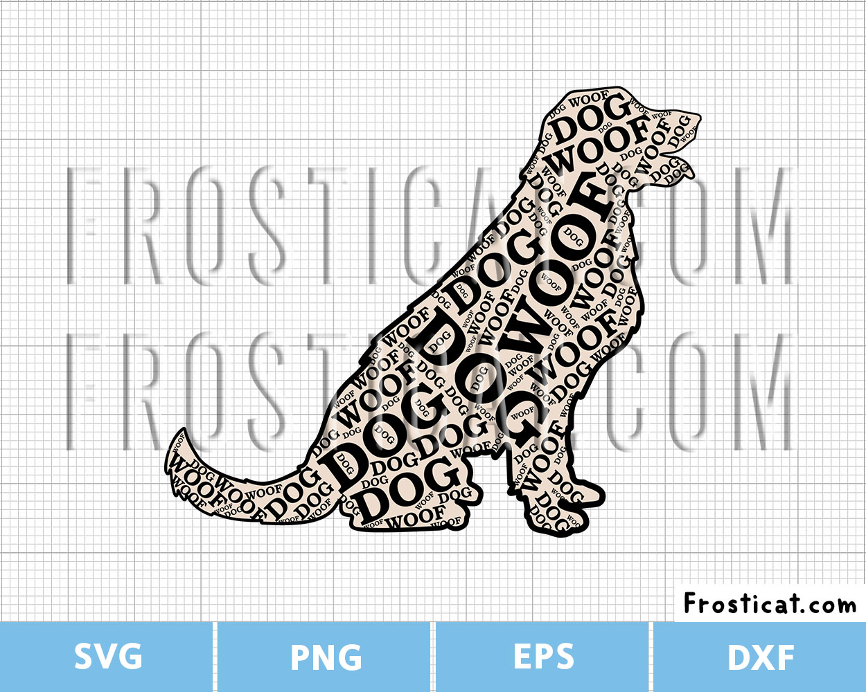 Dog Word Art Svg, Dog Svg, Puppy Svg, Woof Svg, Dog Lover Svg