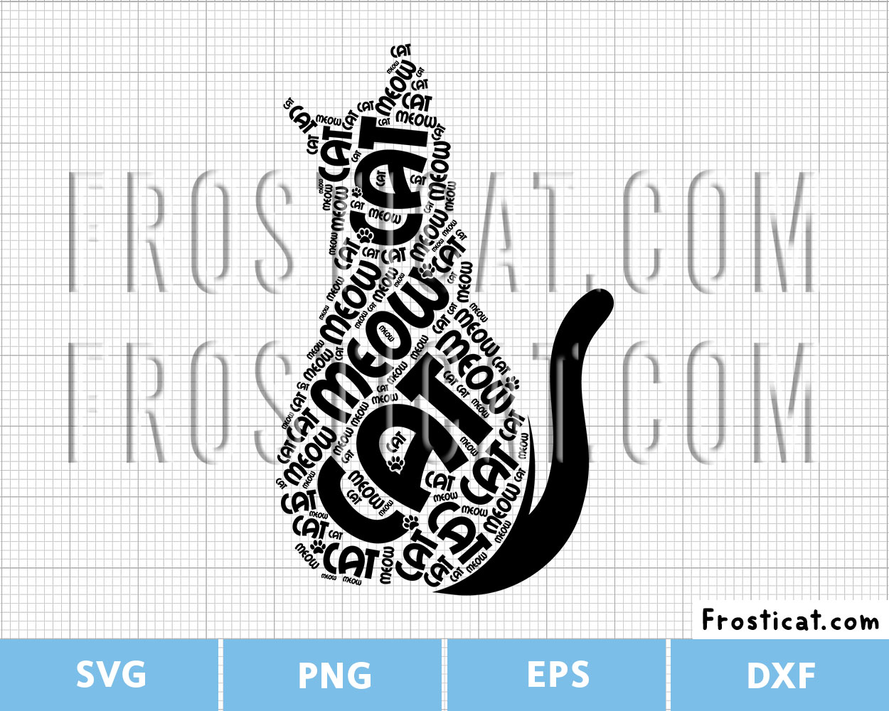 Cat Word Art Svg, Cat Svg, Kitten Svg, Pet Svg, Animal Svg