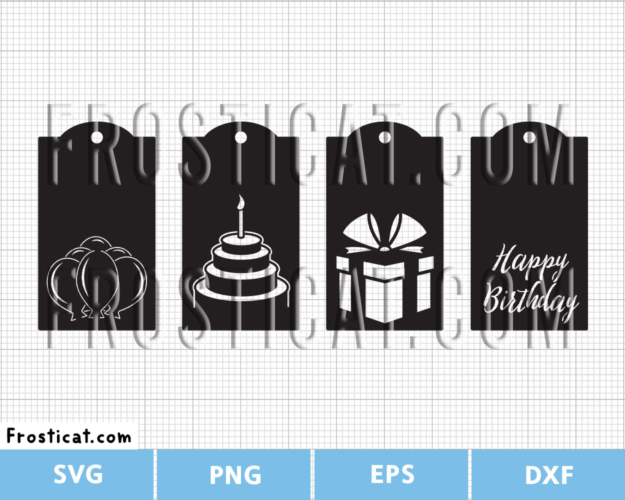 Happy Birthday Gift Tags Svg Bundle, Birthday Party Svg