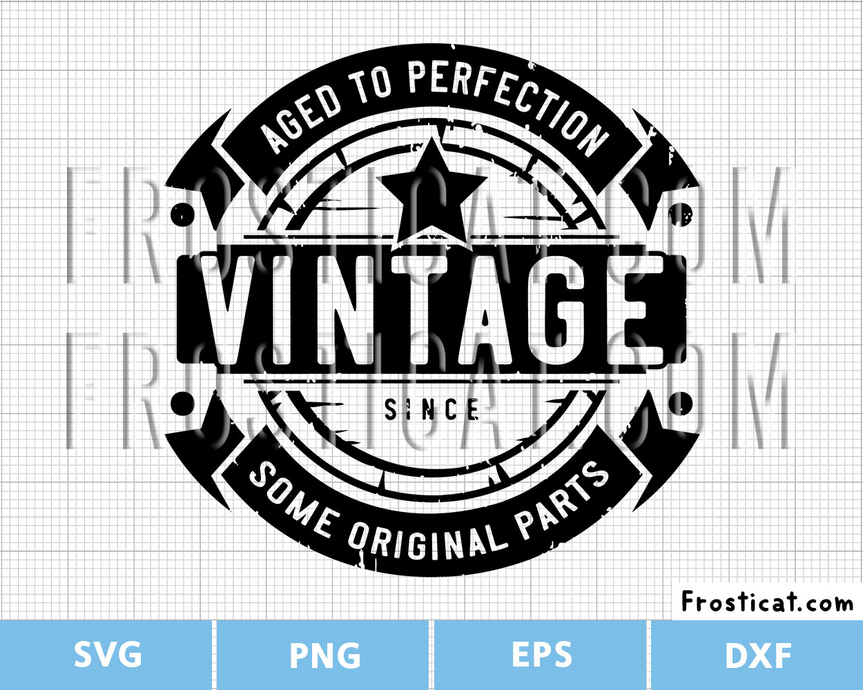 Birthday Badge Distressed Vintage Since Svg, Birthday Svg