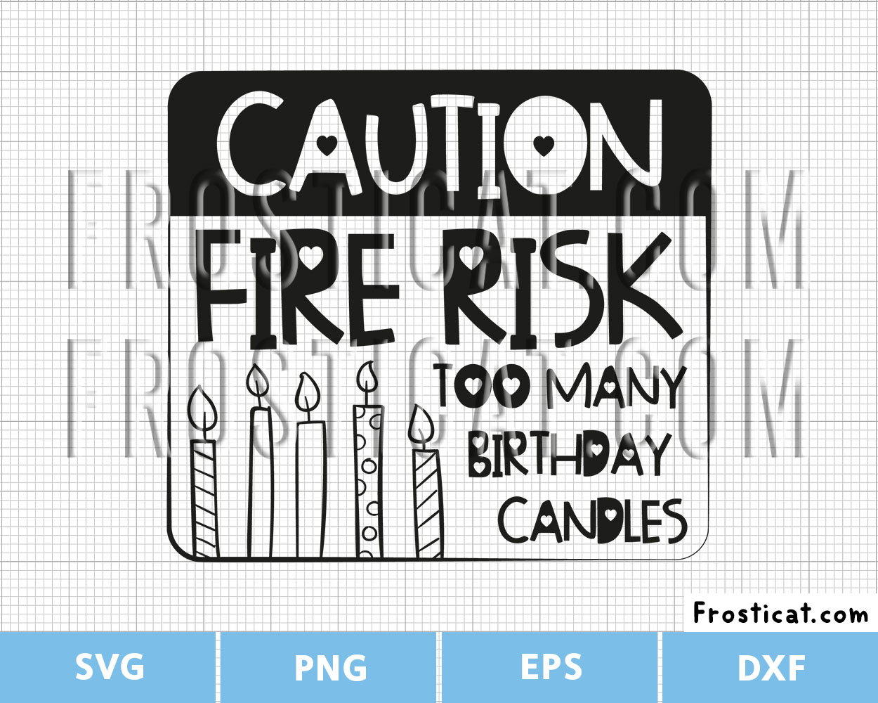 Caution Fire Risks Too Many Birthday Candles Svg, Birthday Svg