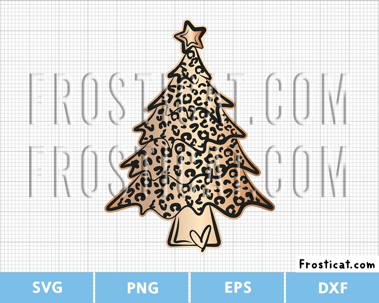 Leopard Christmas Tree Svg, Christmas Svg, Christmas Decor Svg