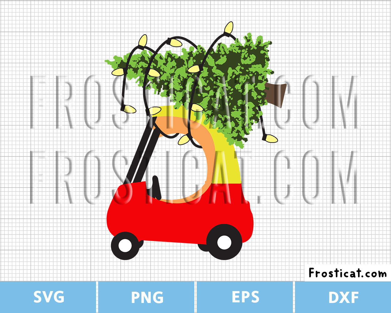 Kids Christmas Car Svg, Golf Cart Svg, Toy Car, Christmas Svg