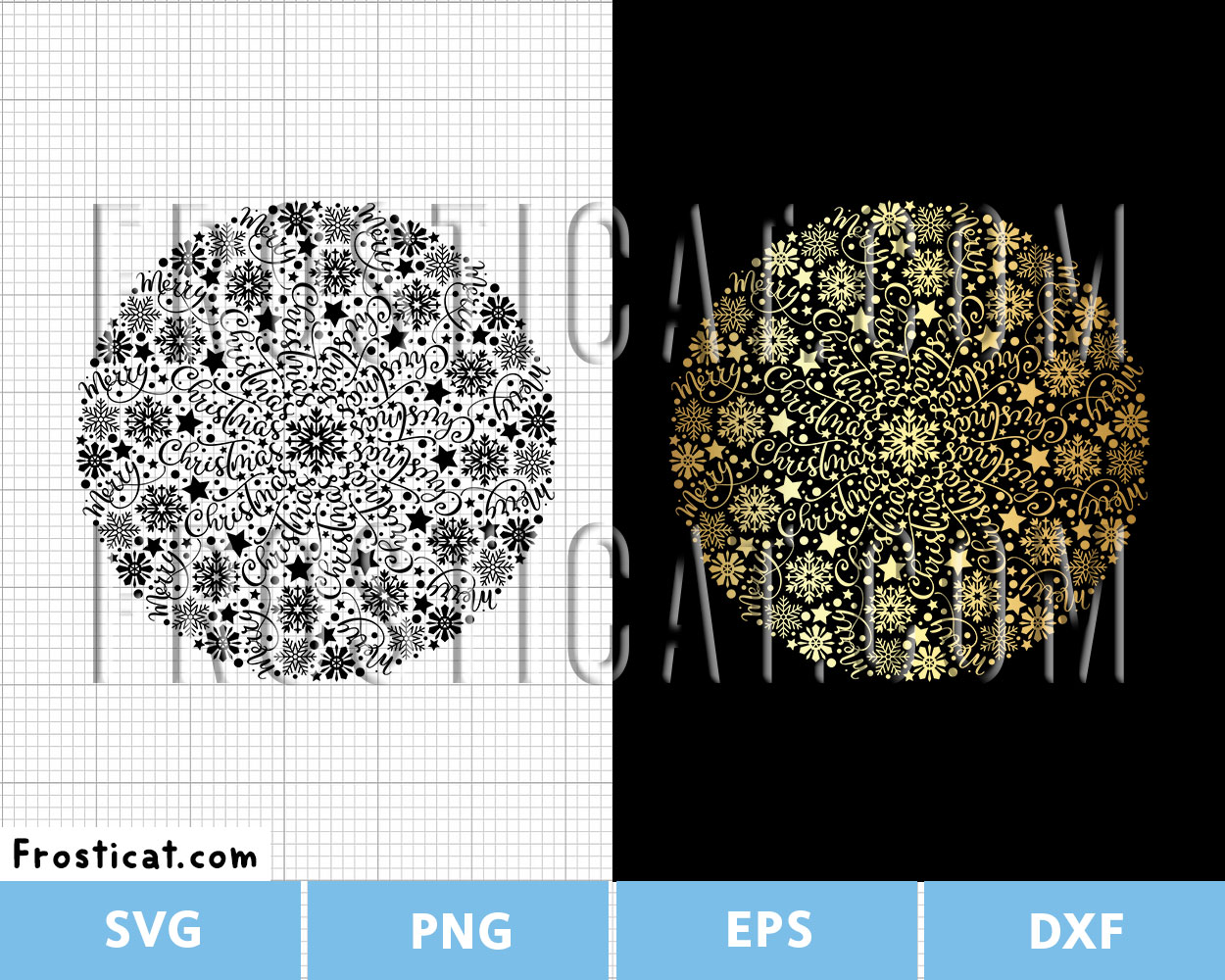 Merry Christmas Snowflake Zentangle Svg, Christmas Svg