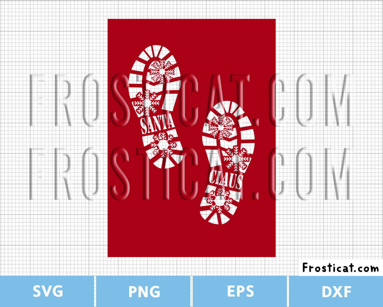 Santa Claus Boot Print Svg, Santa Footprint Svg