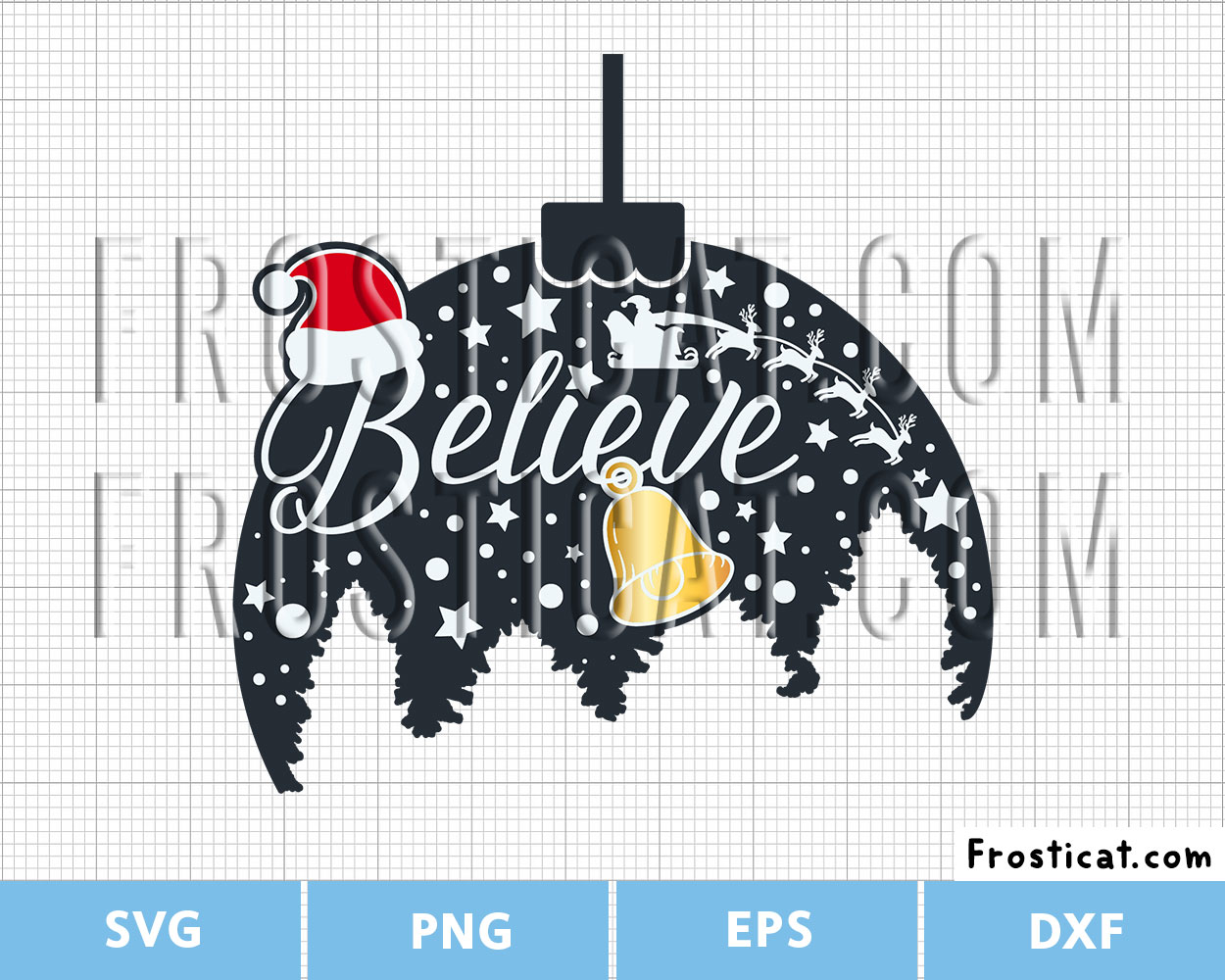 Believe Christmas Ball Svg, Christmas Svg, Christmas Decor Svg