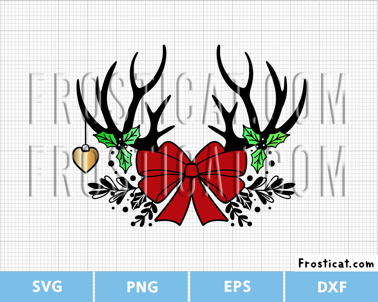 Deer Antler Christmas Garland Svg, Christmas Svg