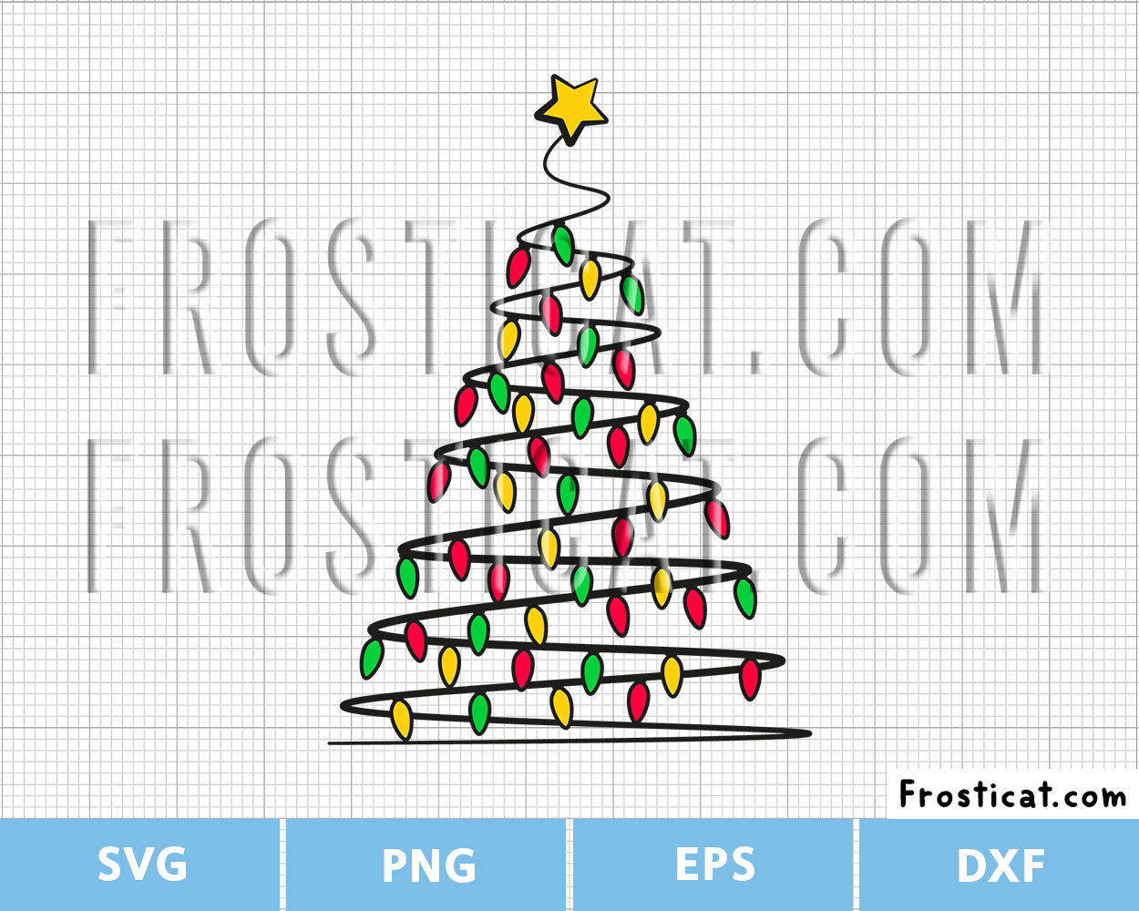 Christmas Lights Tree Svg, Christmas Svg, Christmas Ornaments