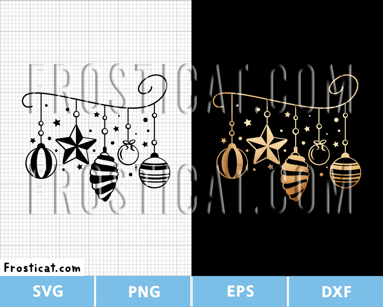 Christmas Bauble Garland Decoration Svg, Christmas Svg