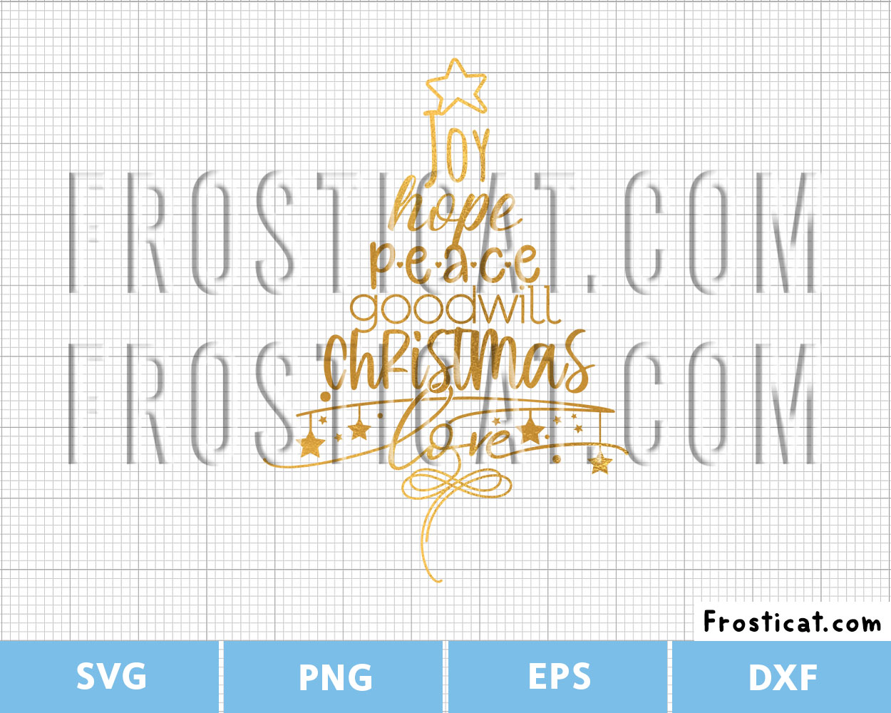 Joy Hope Peace Christmas Tree Svg, Christmas Svg