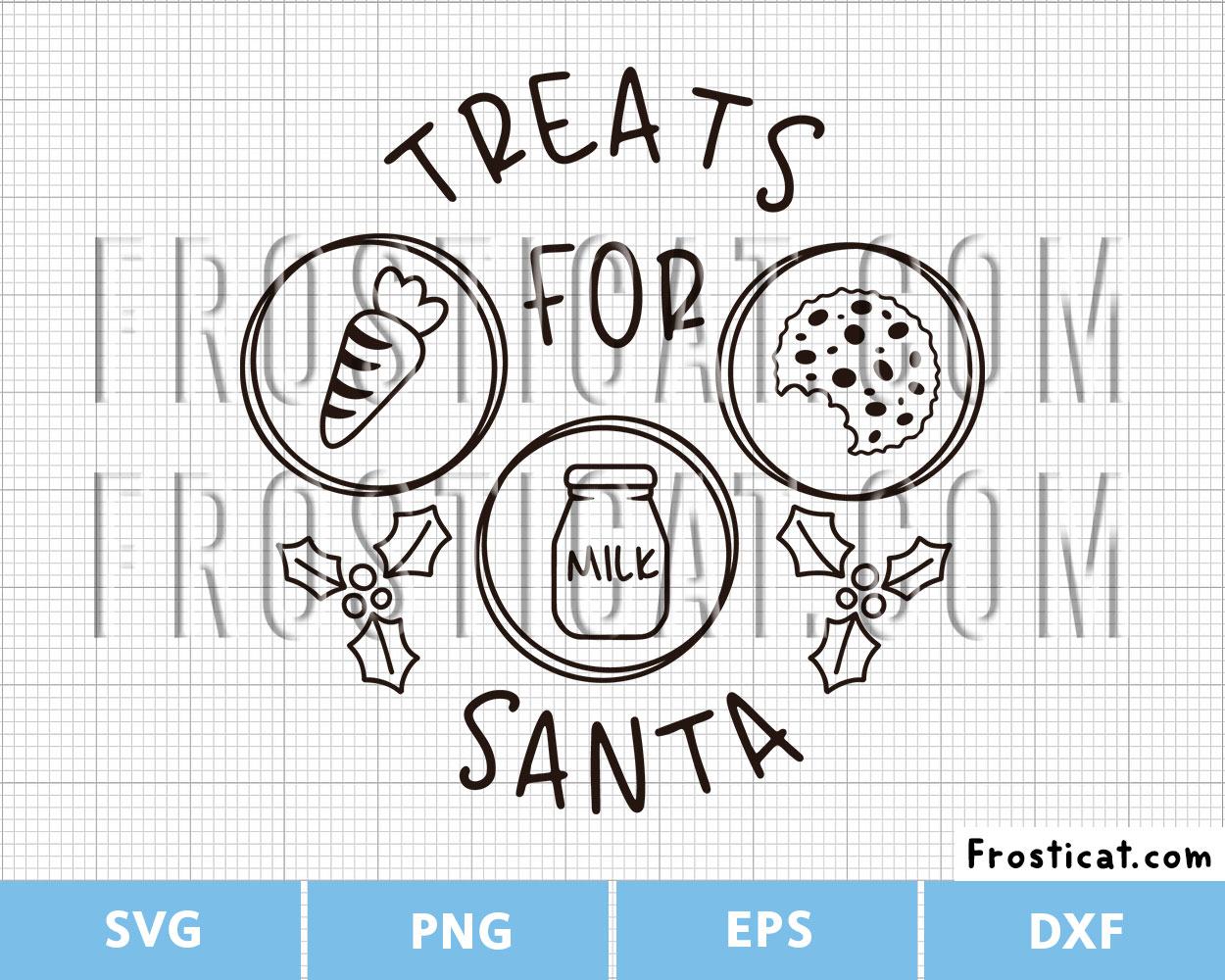 Treats For Santa Christmas Plate Svg, Santa Tray Svg