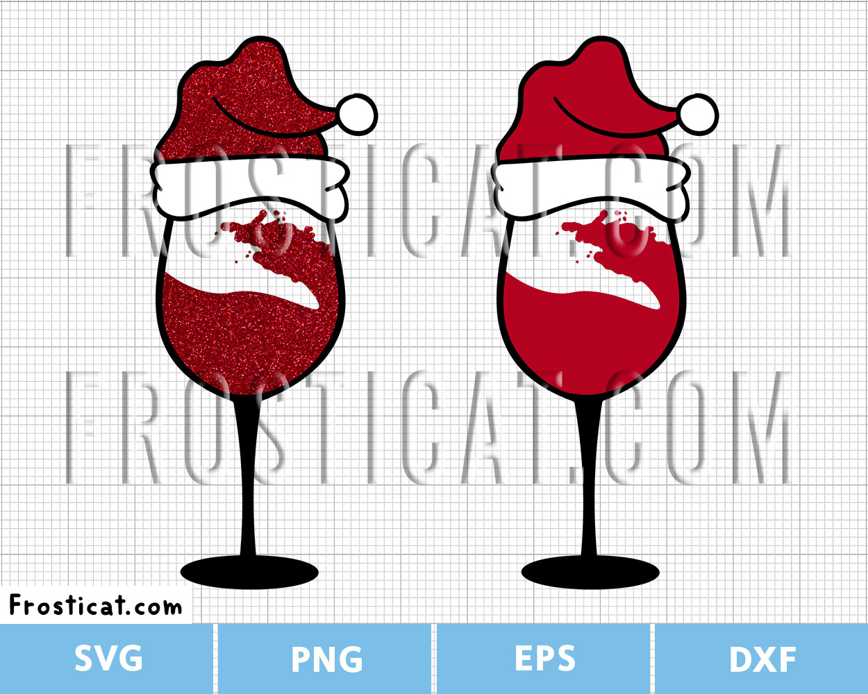 Wine Glass With Santa Hat Svg, Christmas Wine Svg