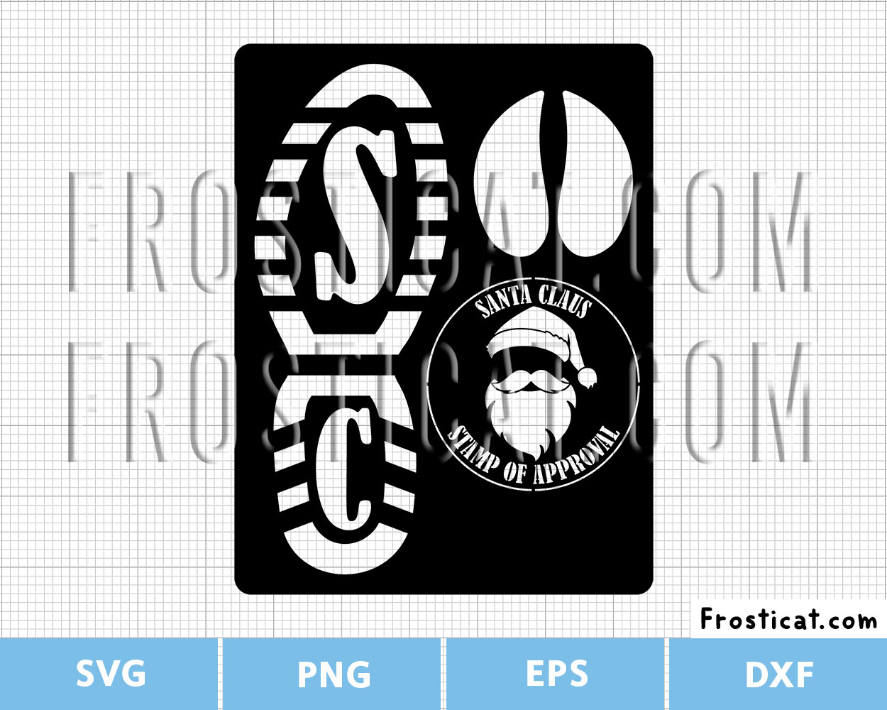 Christmas Flour Stencil Santa Boot Elf Footprint Svg