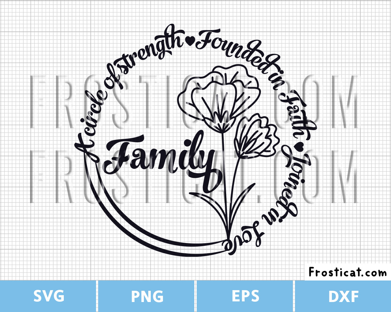 Family Wreath Wild Flower Svg, Family Sign Svg