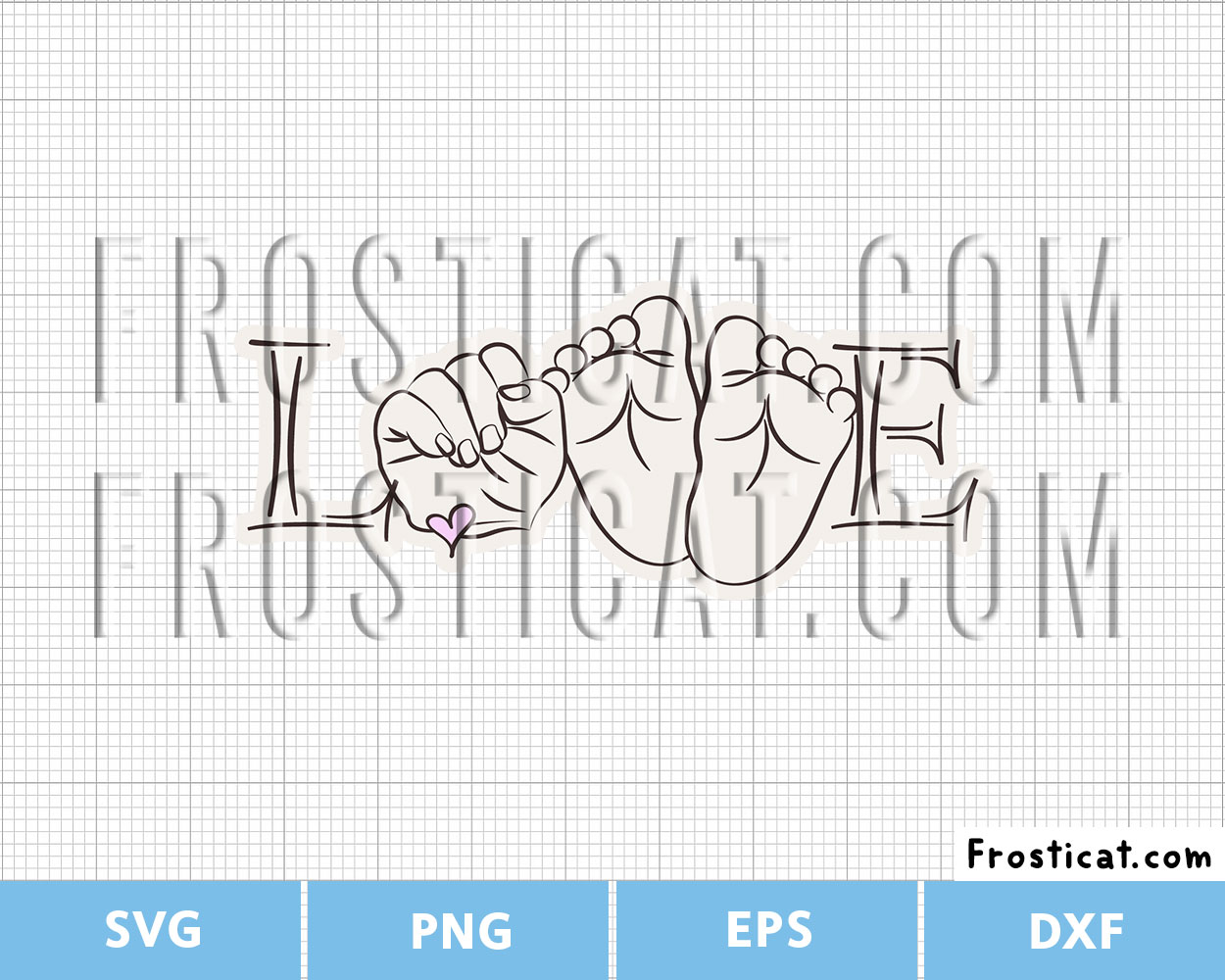 Love Baby Hand Feet Svg, Baby Shower Svg, Newborn Baby Svg