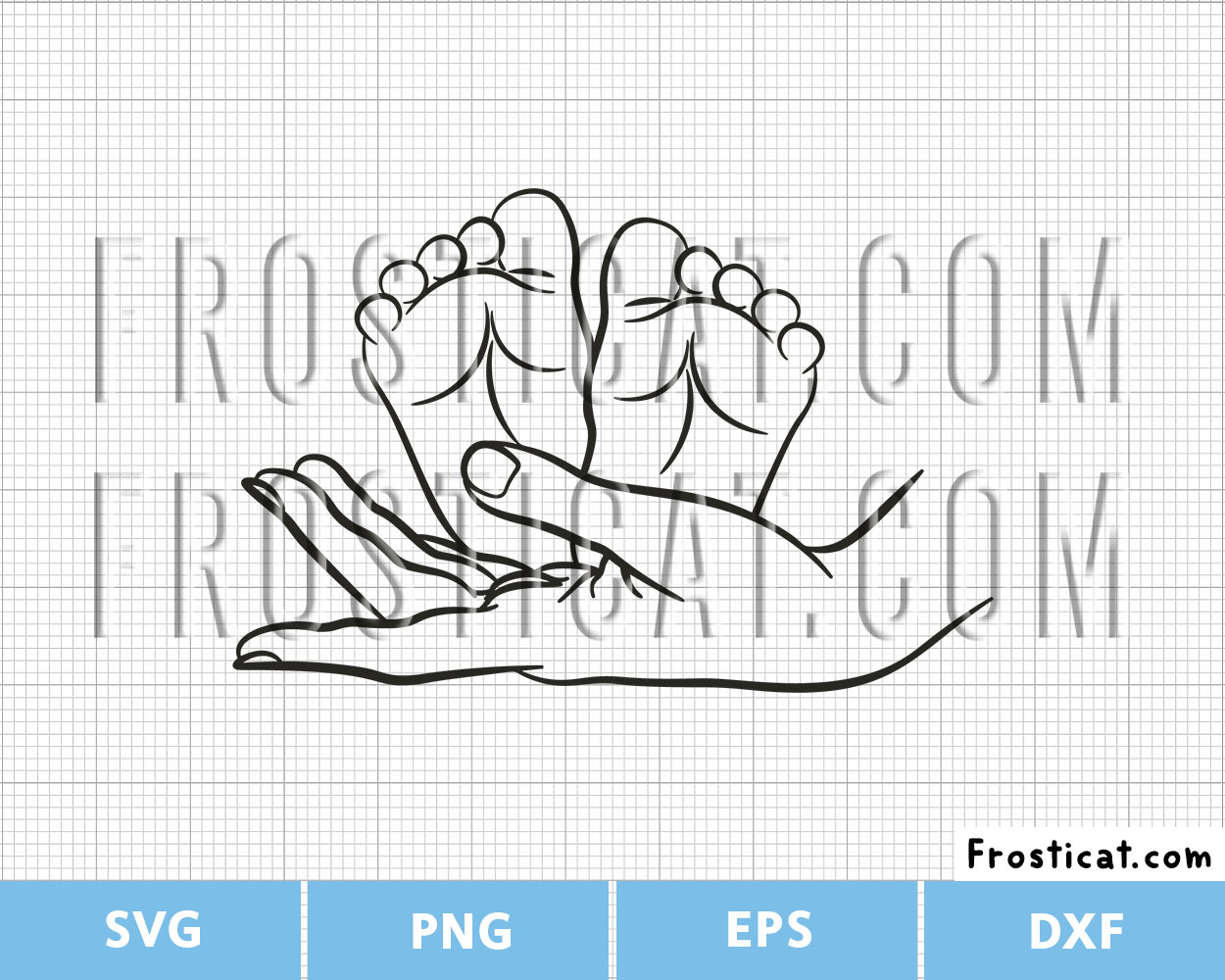 Mom Hand With Baby Feet Svg, Mothers Love Svg