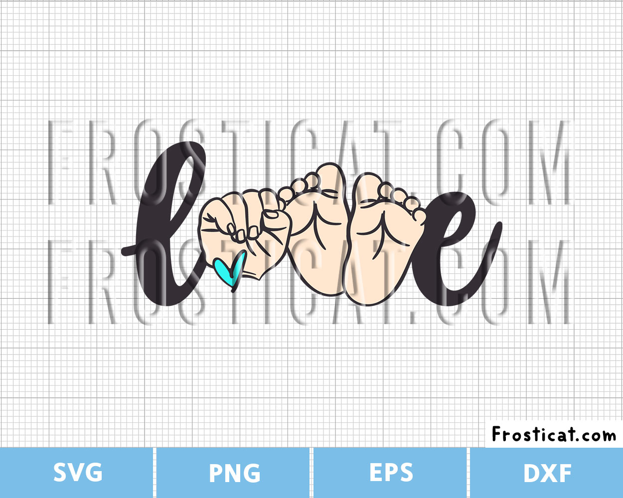 Love Baby Hand Feet Svg, Baby Shower Svg, Newborn Baby Svg