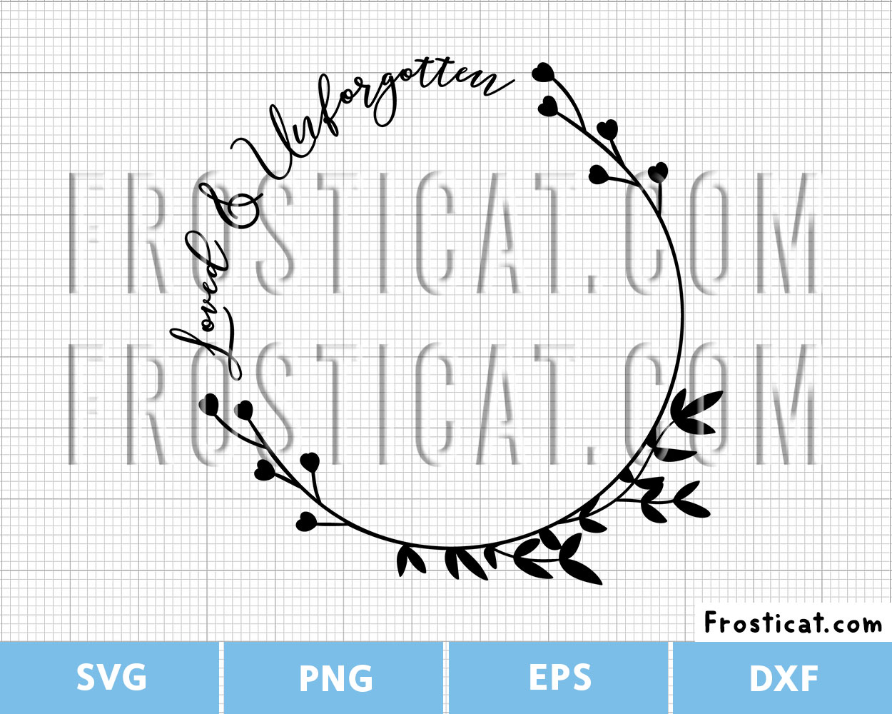 Loved And Unforgotten Floral Frame Svg, In Loving Memory Svg
