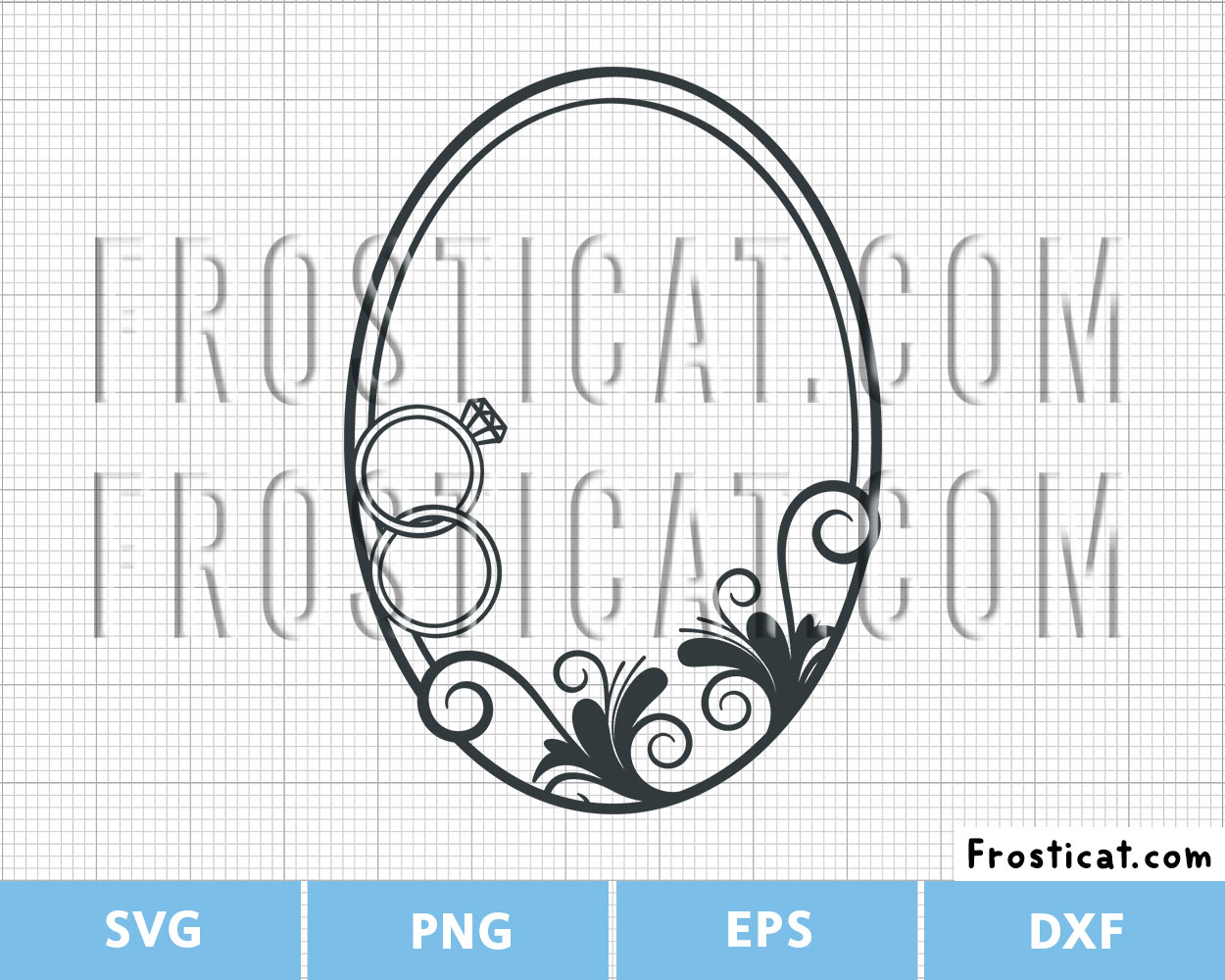 Oval Wedding Anniversary Photo Frame Svg, Picture Frame Svg