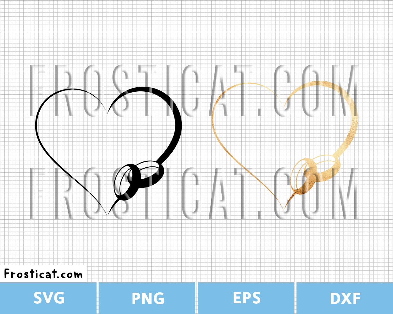 Wedding Heart Frame With Rings Svg, Wedding Party Svg