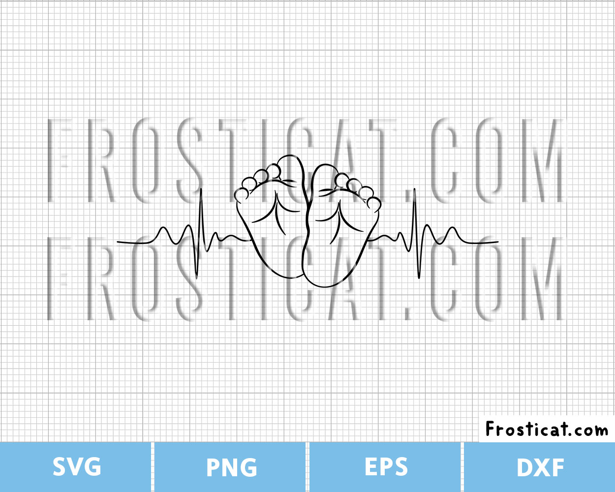 Baby Feet Heartbeat Svg, Coming Soon Baby, Baby Footprints Svg