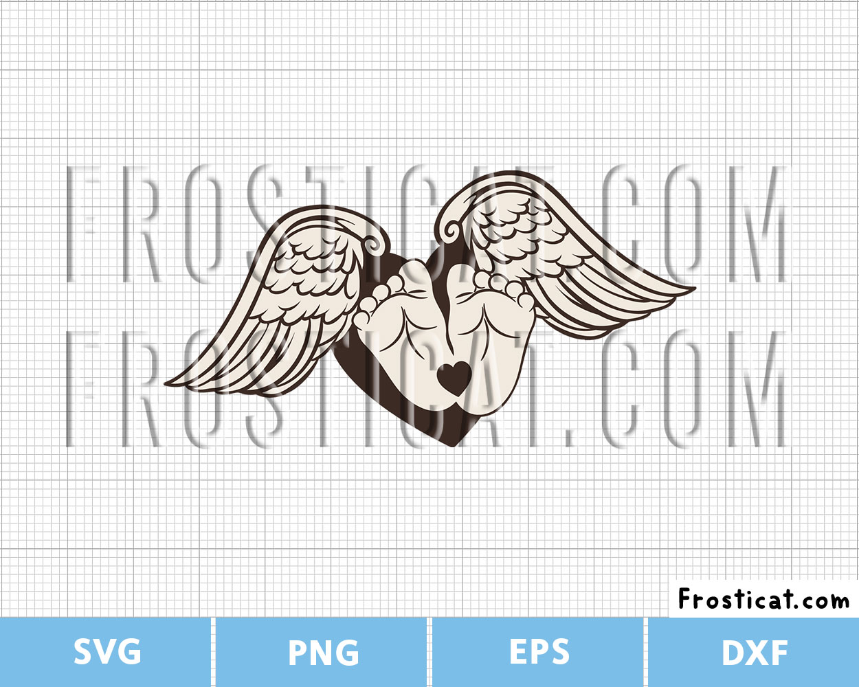 Baby Feet Heart With Angel Wings Svg, Baby Loss Memorial Svg