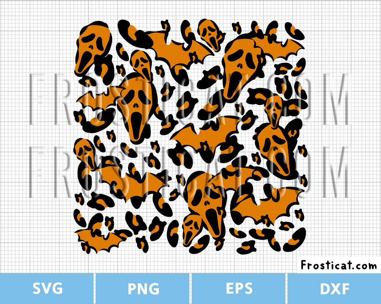 Halloween Leopard Print Pattern Svg, Halloween Svg