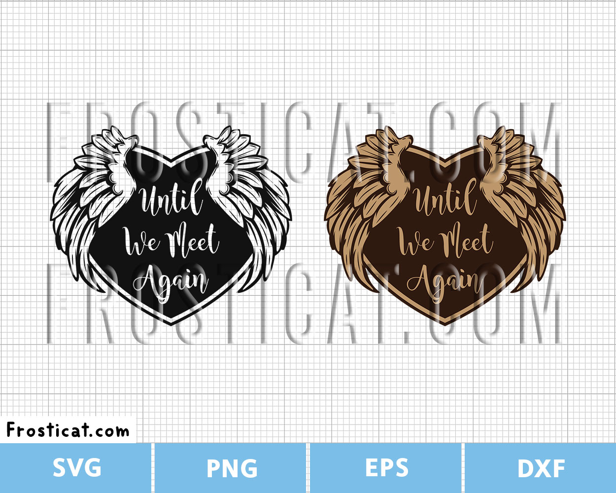 Until We Meet Again Svg, Angel Wings Heart Svg